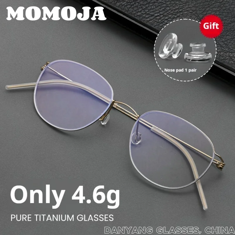 

Ultra light 4.6g Denmark Brand Titanium Glasses Frame Men Round Screwless Ultralight Eyeglasses Women Fashion Eyewear HYD0165