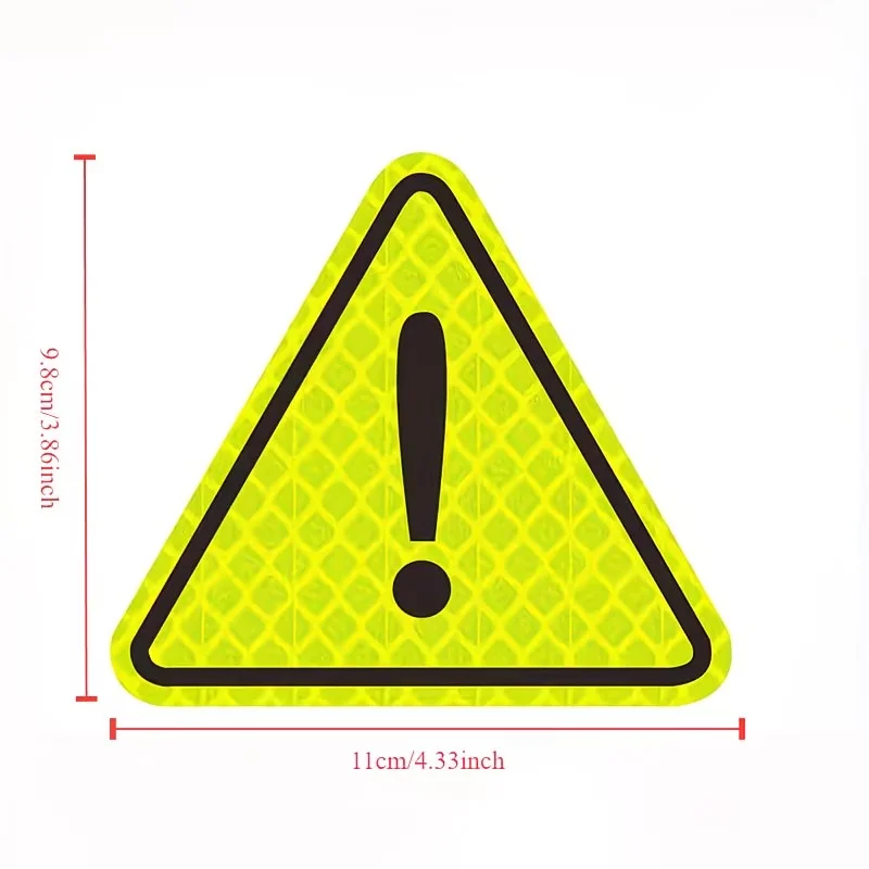 Triangle Reflective Safety Stickers, Suitable for Car Truck Motorcycle Reflector Decor Night Safety Driving Warning Mark