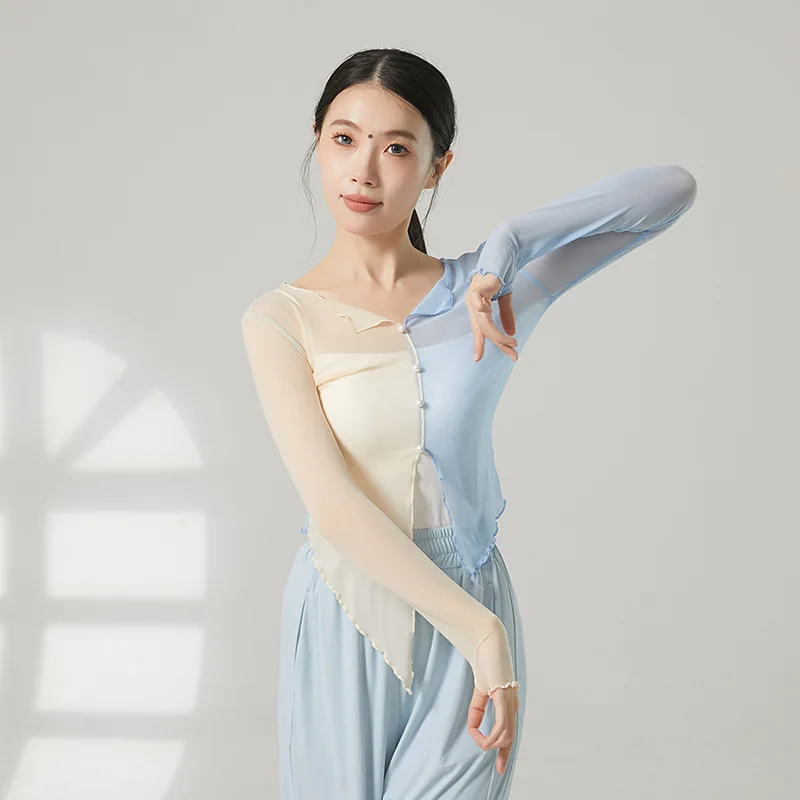 Одежда для танцевальной практики, топы для тела, марлевая одежда для классических танцев, элегантные костюмы для выступлений