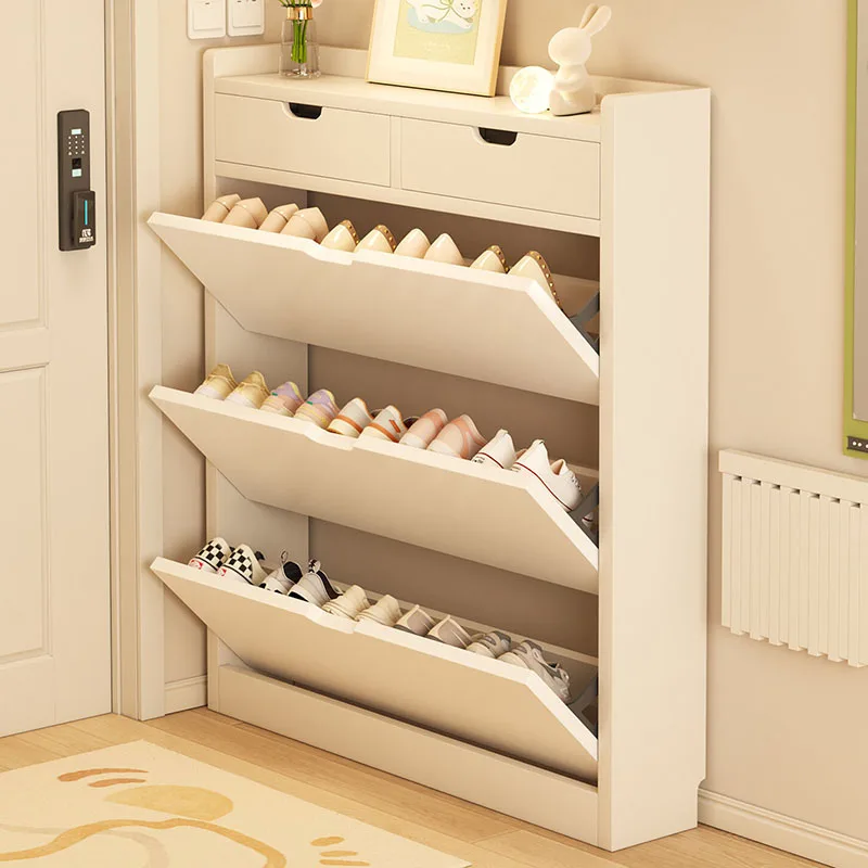 Wooden Storage Shoe Cabinet Organizer Mobile Living Room Display Designer Luxury Shoe Shelf Slippers Zapatero Home Furniture