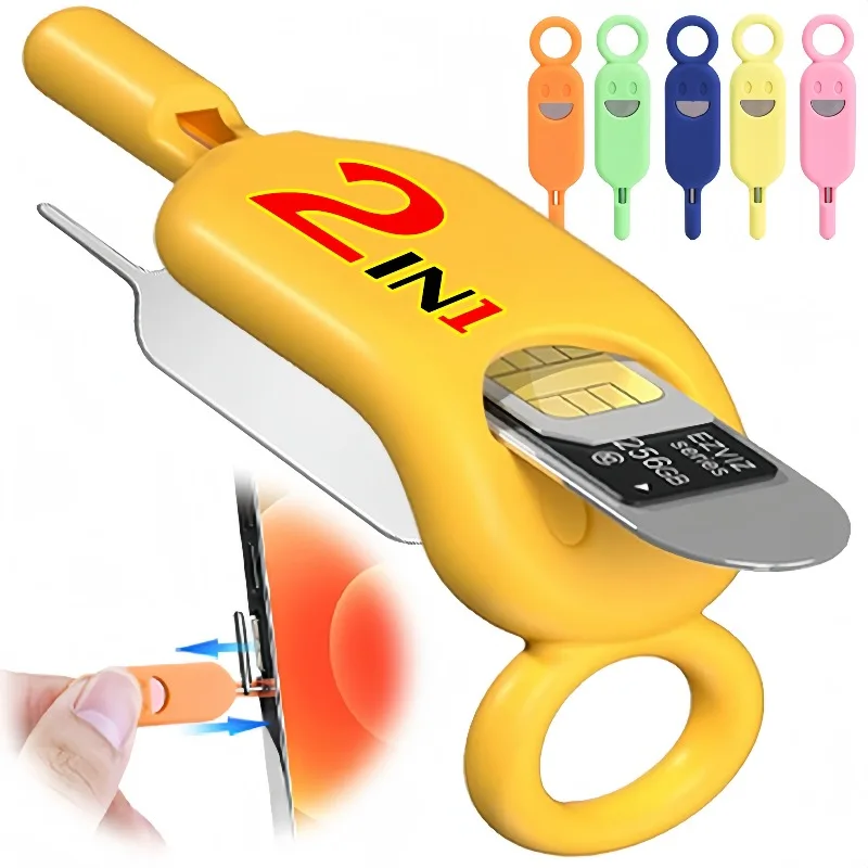 SIM Card Holder Keychain with Eject Pin Tool Anti-Lost Storage Case for Micro SD SIM Memory Cards for All Phone Universal Tools