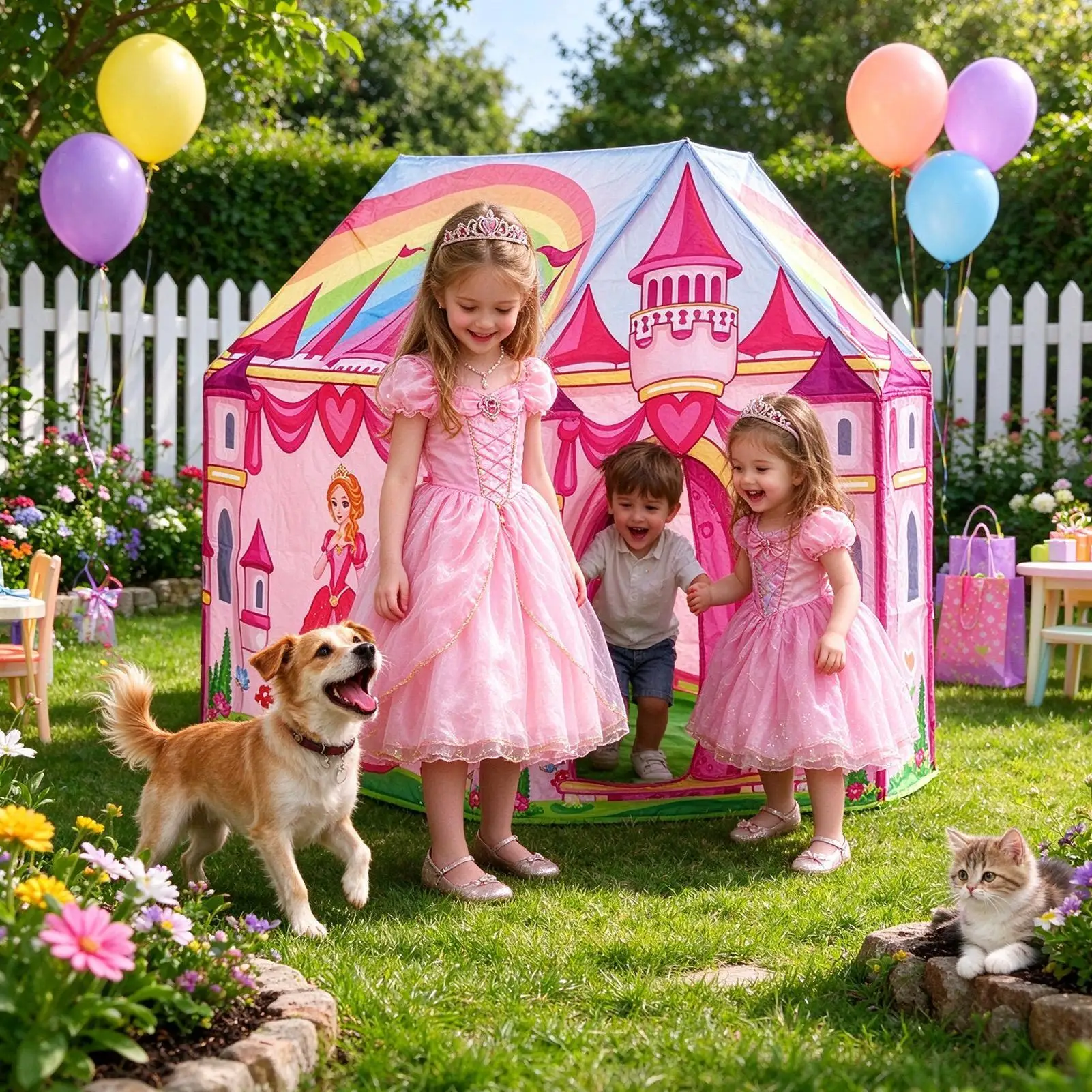 Kids Play Tent Princess Castle Style Living Room Play Tent Folding Kids Playhouse For Boys Girls Teens Preschoolers Home