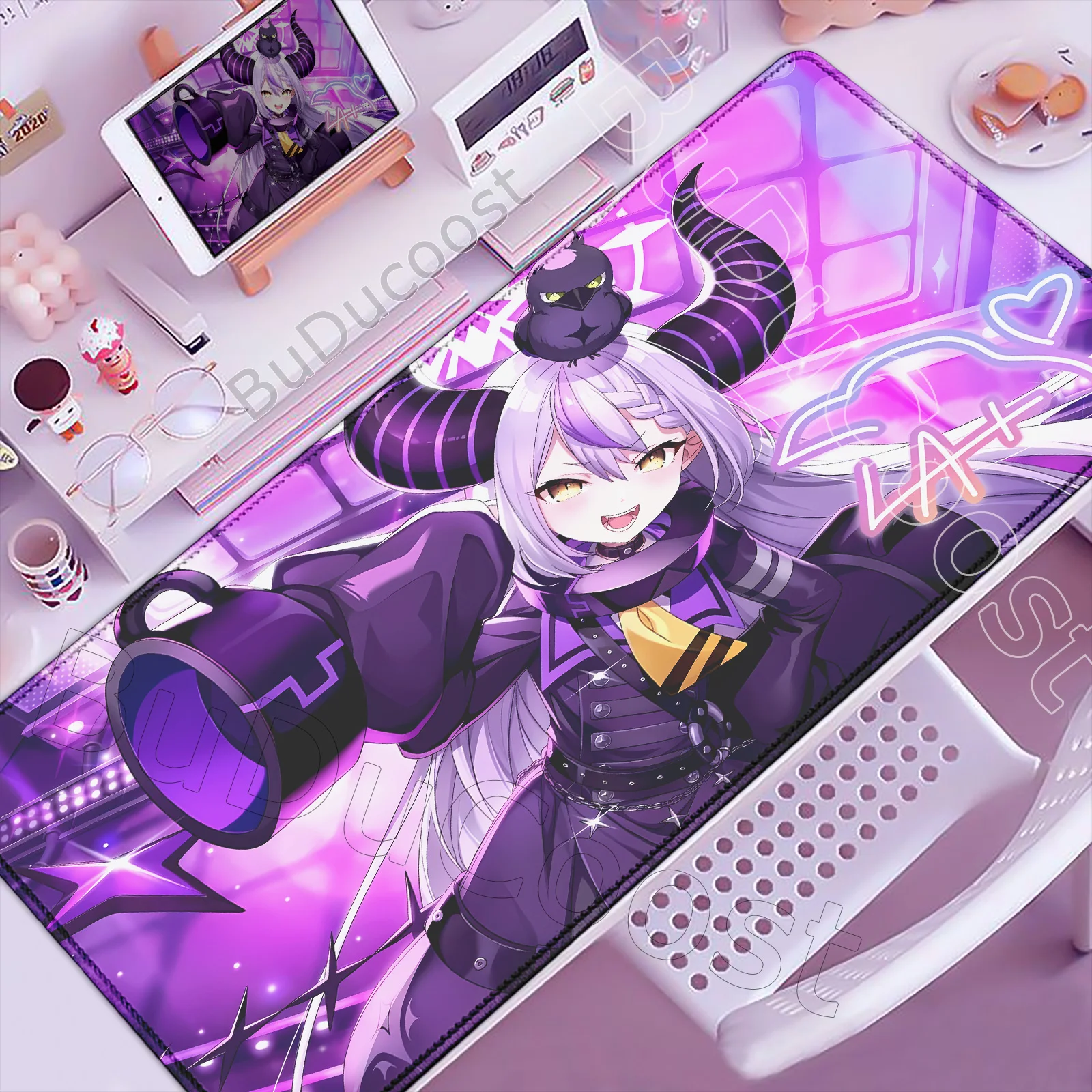 Anime Mouse Pad Cute Hololive Laplus Darknesss Computer Mousepad Office Game Rubber Anti-slip Gaming