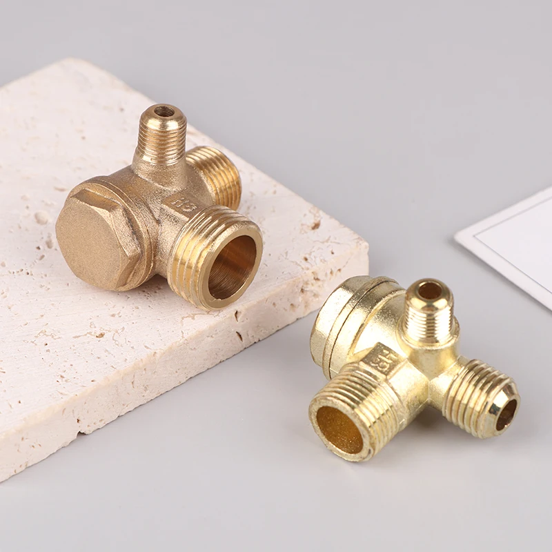 

1pcs Male Thread Check Valve Connector With 3-Port Zinc Alloy For Air Compressor Parts Accessory 20mm/16mm/14mm/10mm