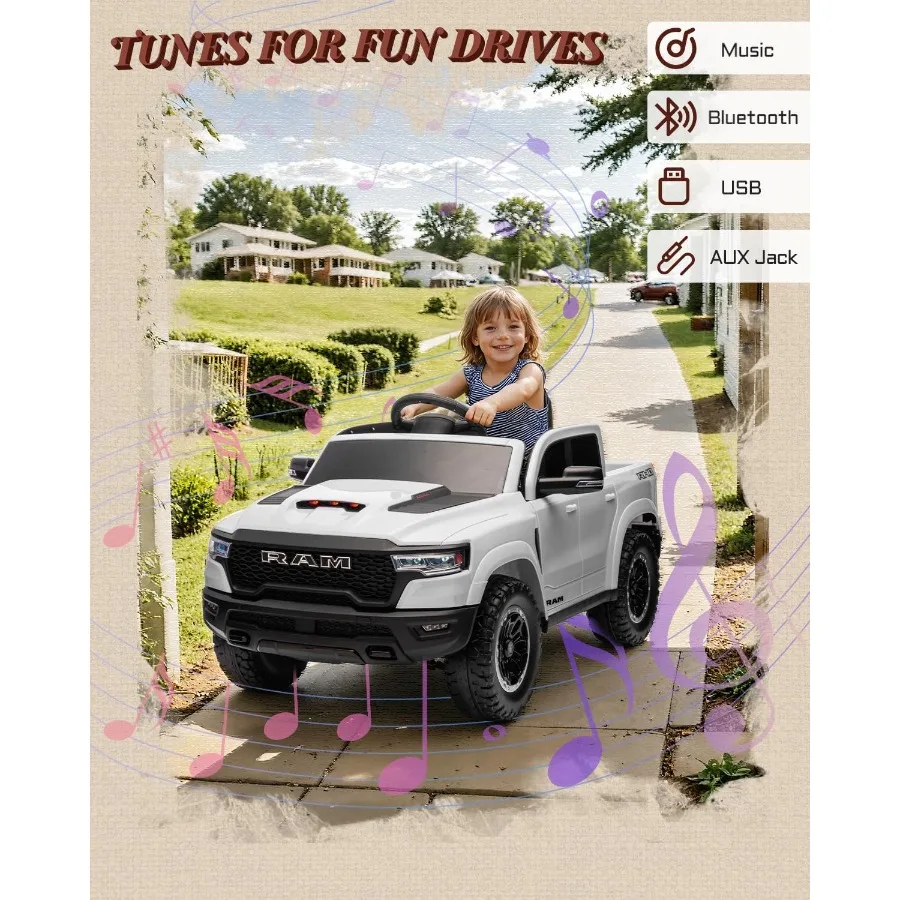 ركوب الأطفال المرخص 12 فولت على شاحنة، ركوب الأطفال الصغار على ألعاب مع جهاز تحكم عن بعد، مركبات كهربائية للأطفال مع مساحة تخزين سرير الشاحنة، Sm #5