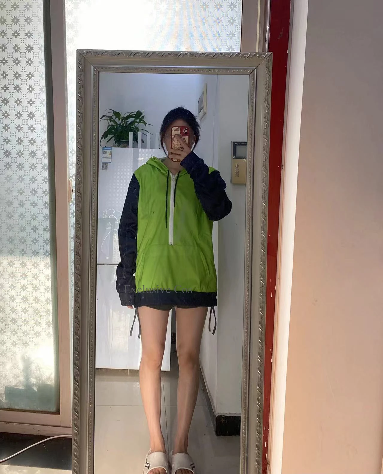 AnimeAlien Zim Hoodies Jacket  Invader Cosplay Costume Coat Hooded Zip Up Pullovers Sweatshirts with Ears Halloween