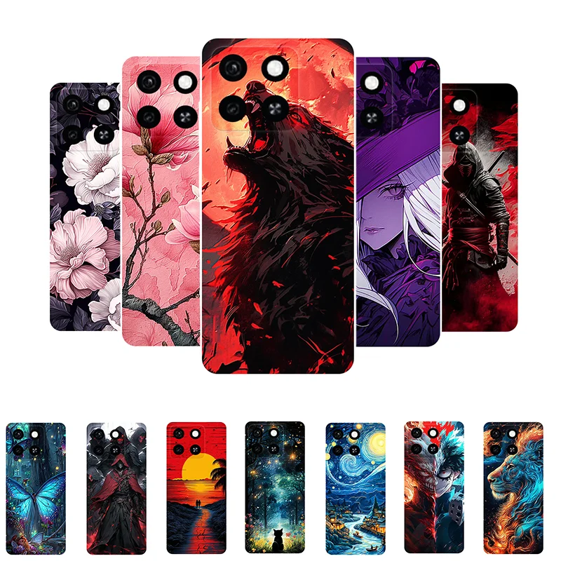 For ZTE Blade A35 Case Flowers Wolf Soft Silicone Phone Cover for ZTE Blade A35 A 35 Coque BladeA35 Shockproof Fundas