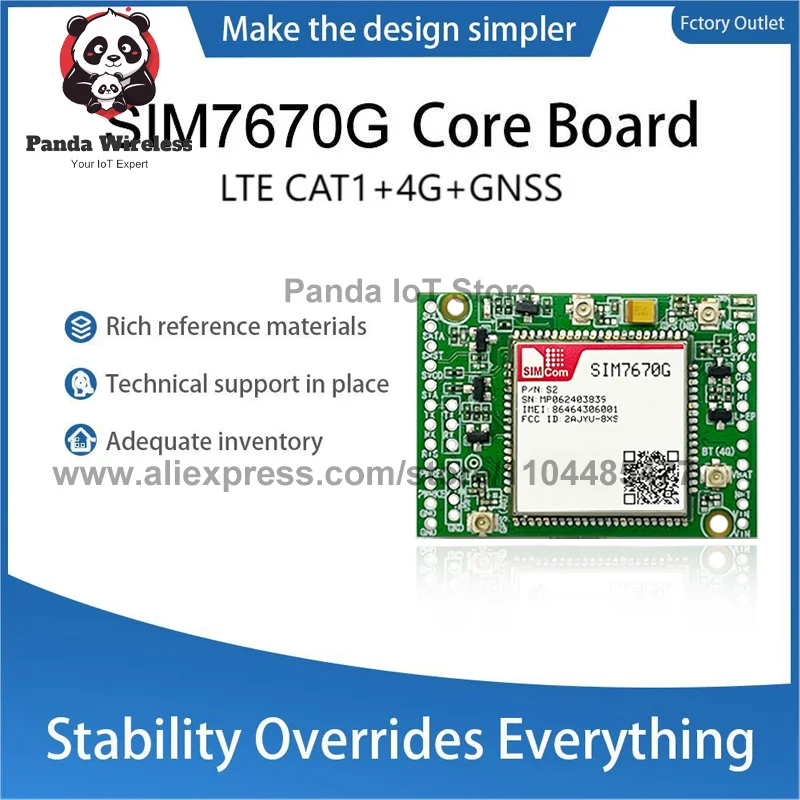 Placa principal simcom sim7670g sem suporte gps CC-MCore-SIM7670G lte cat1 + 4g + 2g + bt 23pin b1/b3/b5/b7/b8/b20 com antena fpc