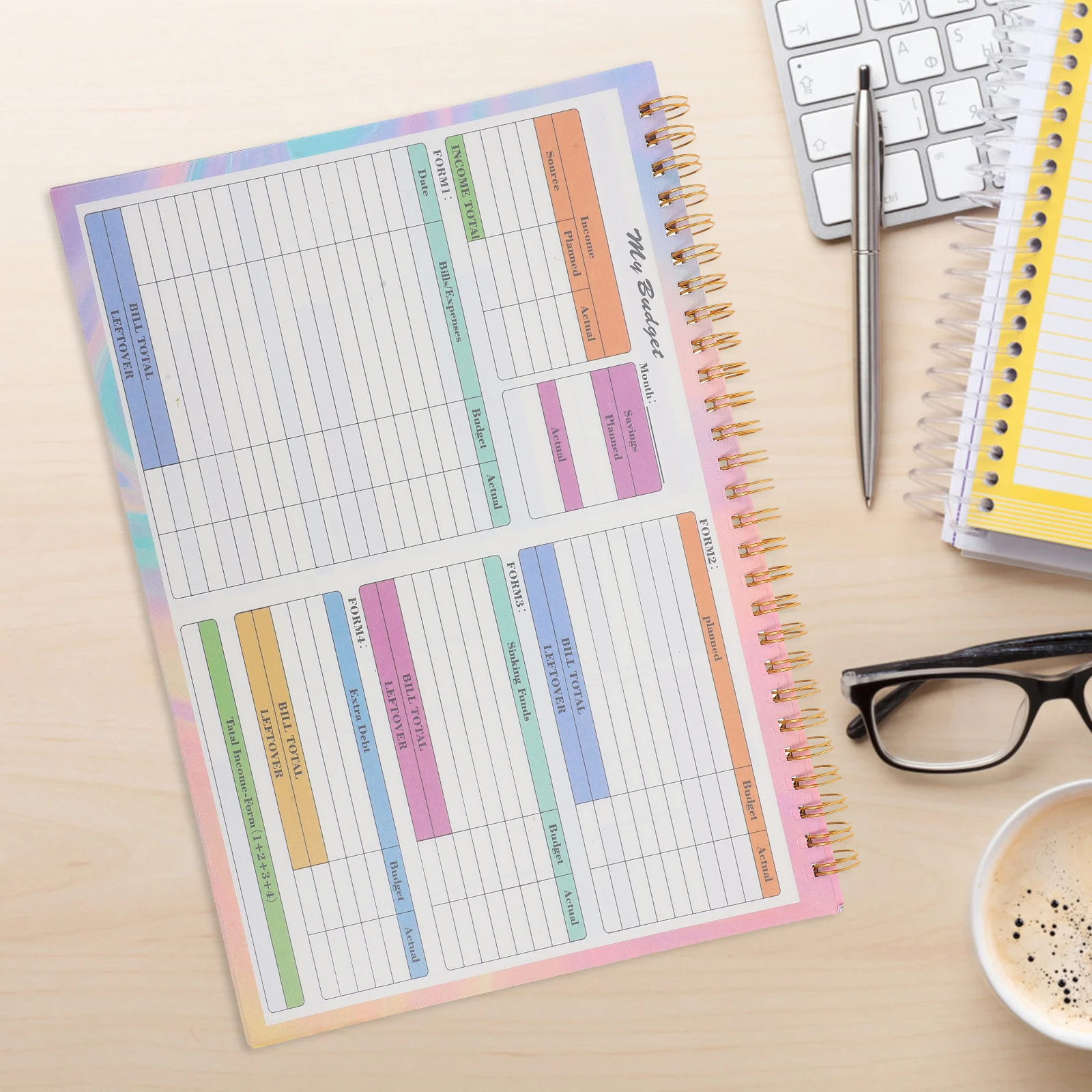 B5 Budgeting Binder Undated Weeks Planner Sheets for Recording Transactions Monitoring Progress Cash Budgeting Tool