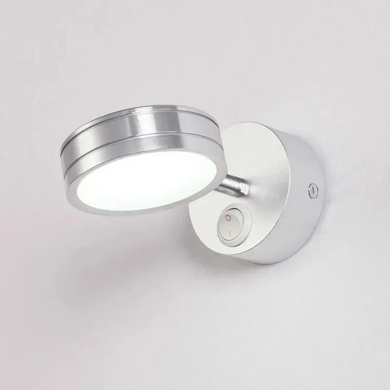 LED 5W Wall Lamps With Switch Bedroom Bedside Reading Light Corridor Stair Lighting Direction Adjustable AC90-260V