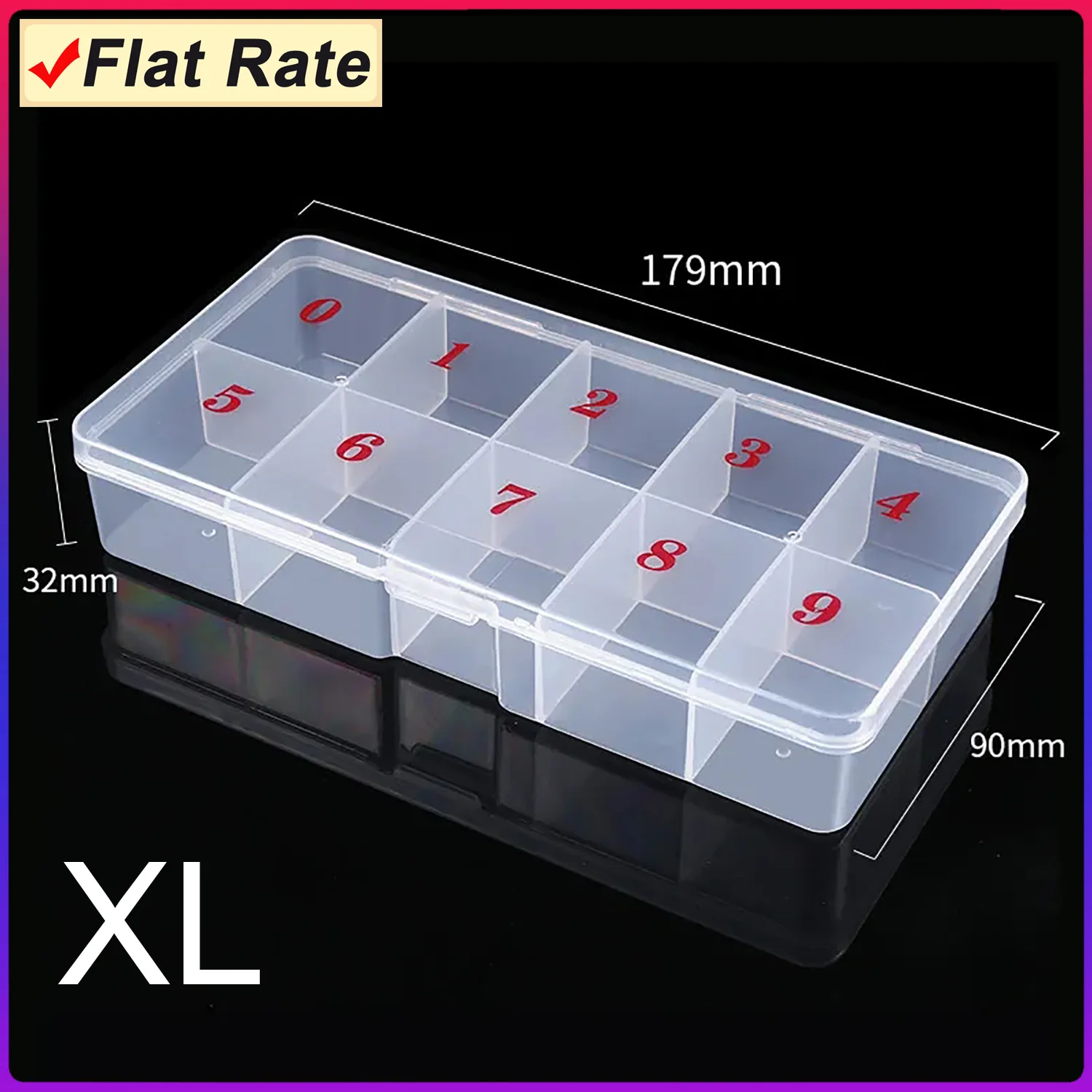 10 Grids Adjustable Compartment Storage Box Storing Jewelry Beads Pills Nail Art Tips plastic Jewelry Rhinestone Storage Case