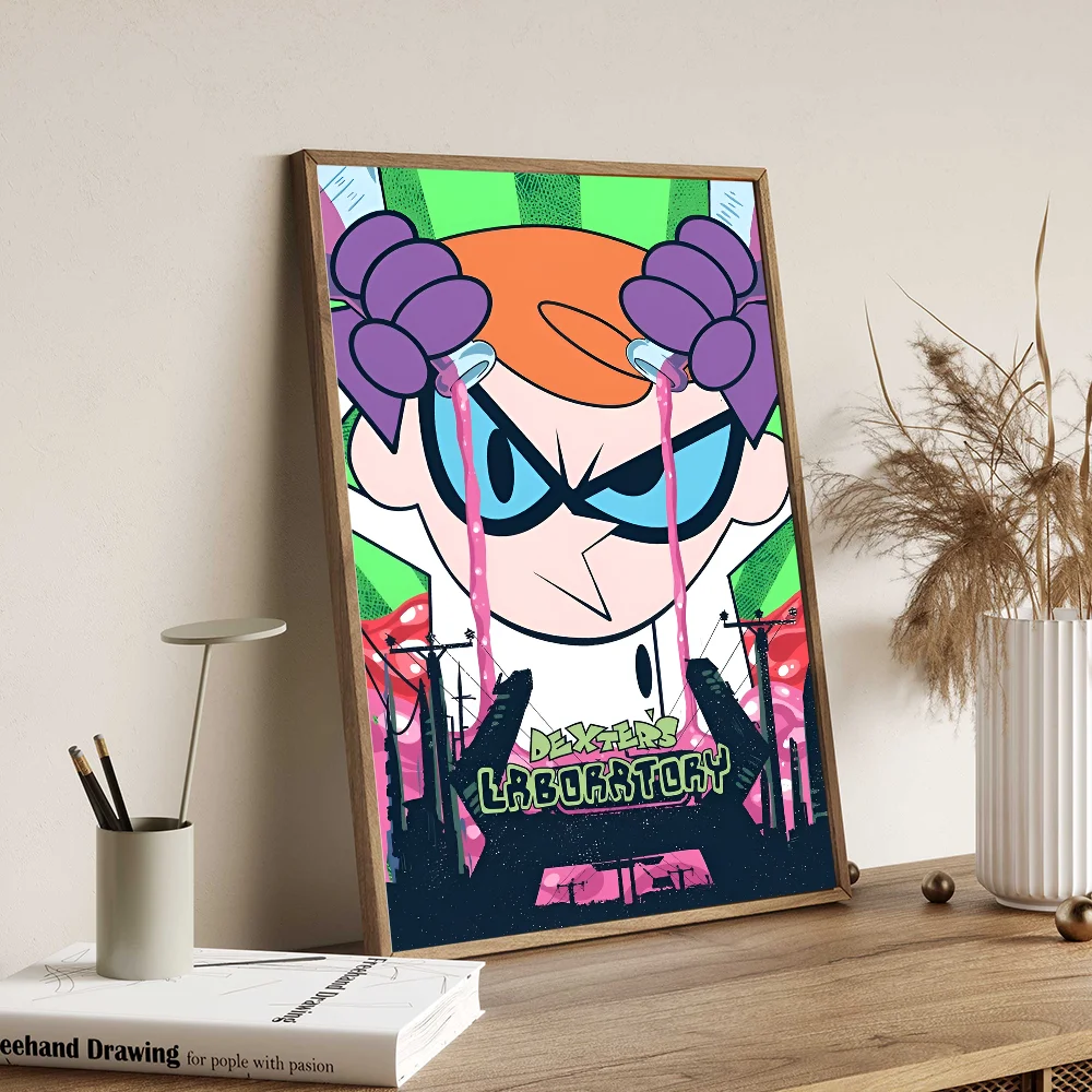 Cartoon D-Dexters L-Laboratory Movie Sticky Posters Whitepaper Sticker DIY Room Bar Cafe Posters Wall Stickers