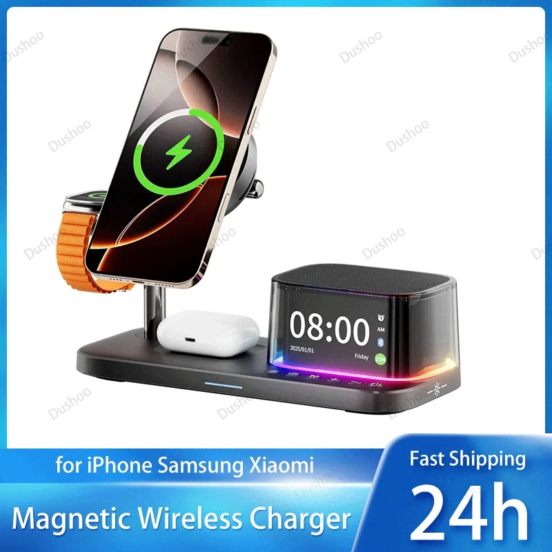 

Qi2.2 25 Вт TEC ICE охлаждающее магнитное беспроводное зарядное устройство Bluetooth-динамик для iPhone 12-17 Pro Max Apple Watch Airpods Быстрая зарядка