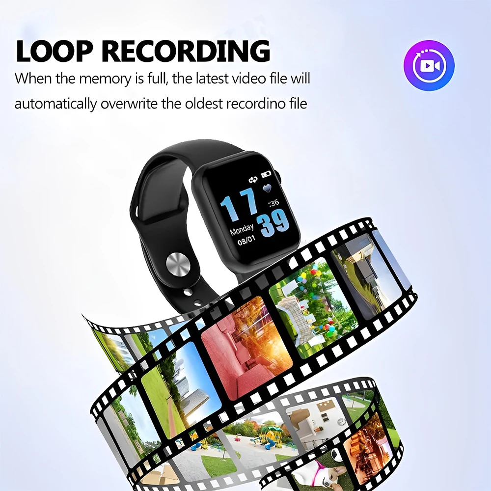 4-256GB Smart Watch 1080P Mini Camera Audio Video Recorder Intelligent High-definition Video Noise Reduce Recording Smart Watch