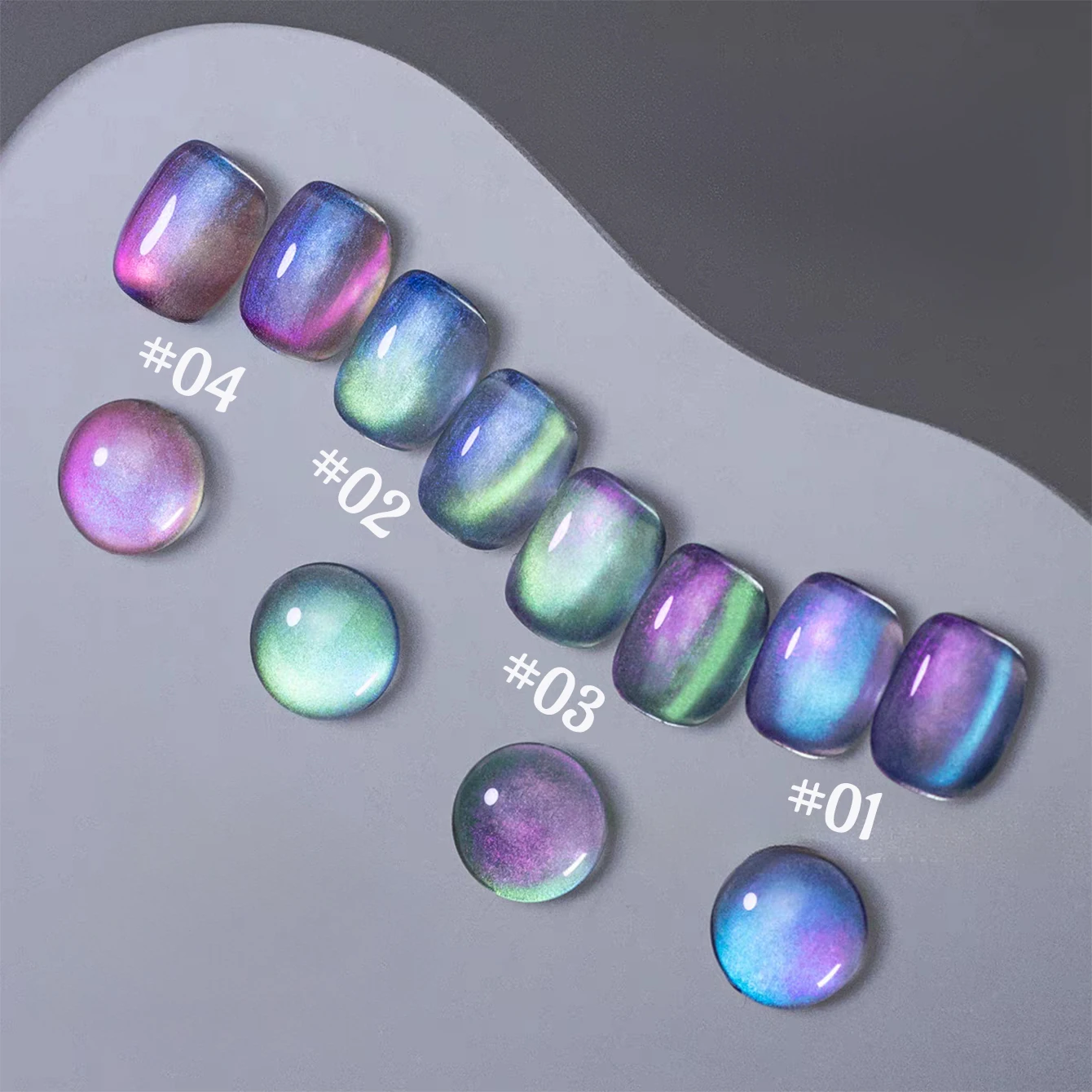 1pcs SHAKA Net Red Star Cloud Cat Eye Gel Nail Polish Blue Purple Green Multi Color Gradient Glass Beads For Cat Eye Nail Shop