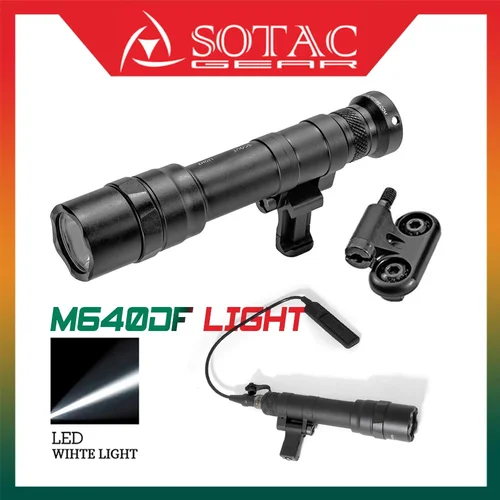 Sotac M640DF 손전등, 650 루멘 무기 조명, 피카티니 및 Mlok 레일 마운트, AR15, 단추 포함 전술 액세서리