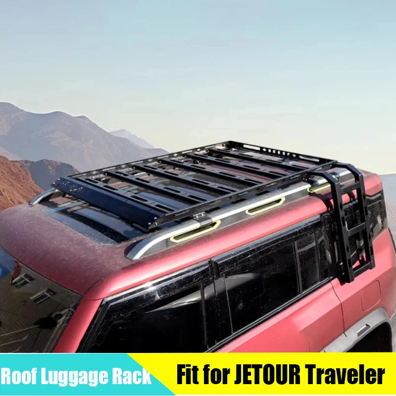 Car Roof Luggage Rack Suitable for JETOUR Traveler T2 2023+ Stainless Steel Thickened Expansion Platform Car Exterior Parts