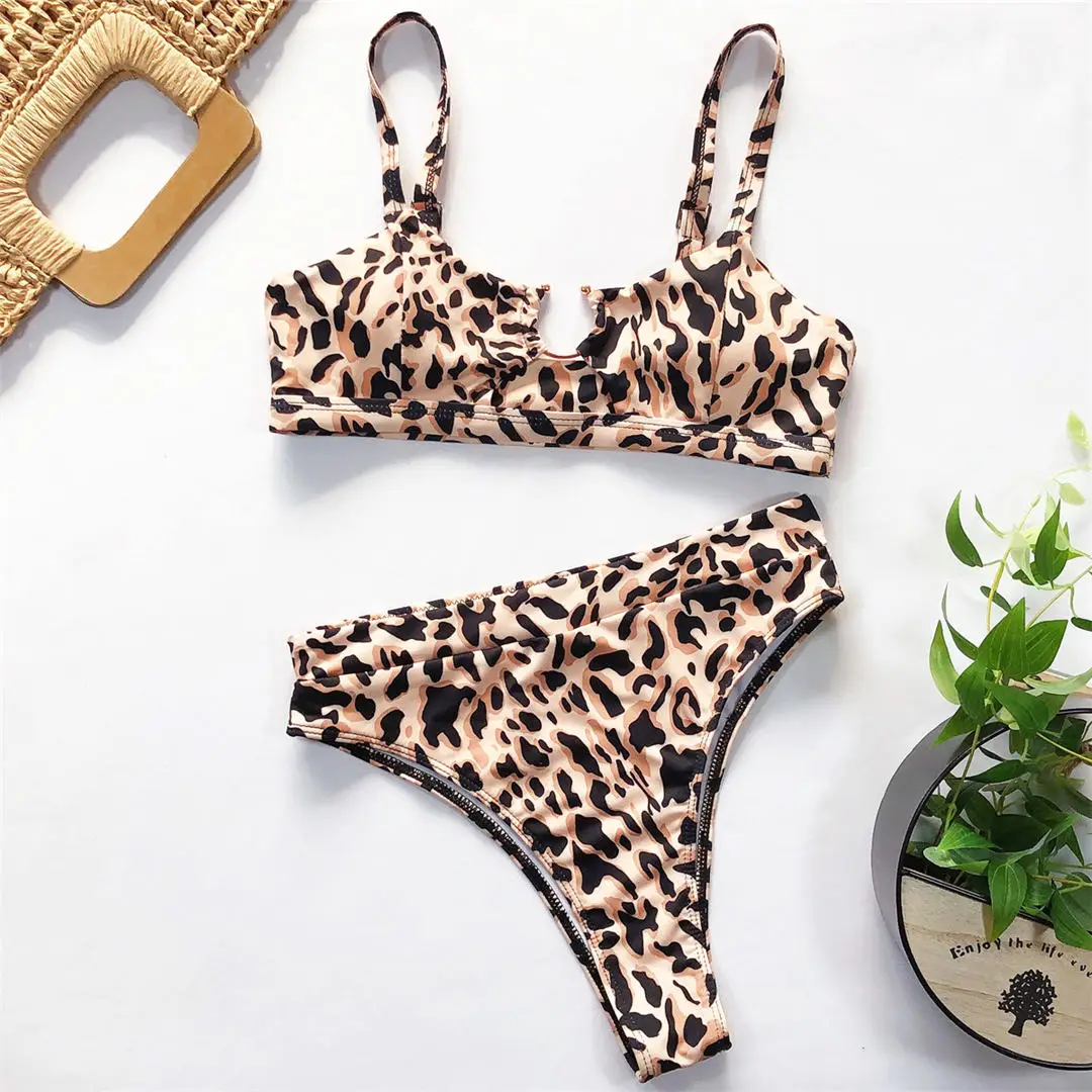 NEUER Leoparden-Badeanzug, hochtaillierter Bikini, Damen-Badebekleidung, zweiteiliges Bikini-Set, Badeanzug mit Schlangenmuster, Badebekleidung, V1712 – Detail 18