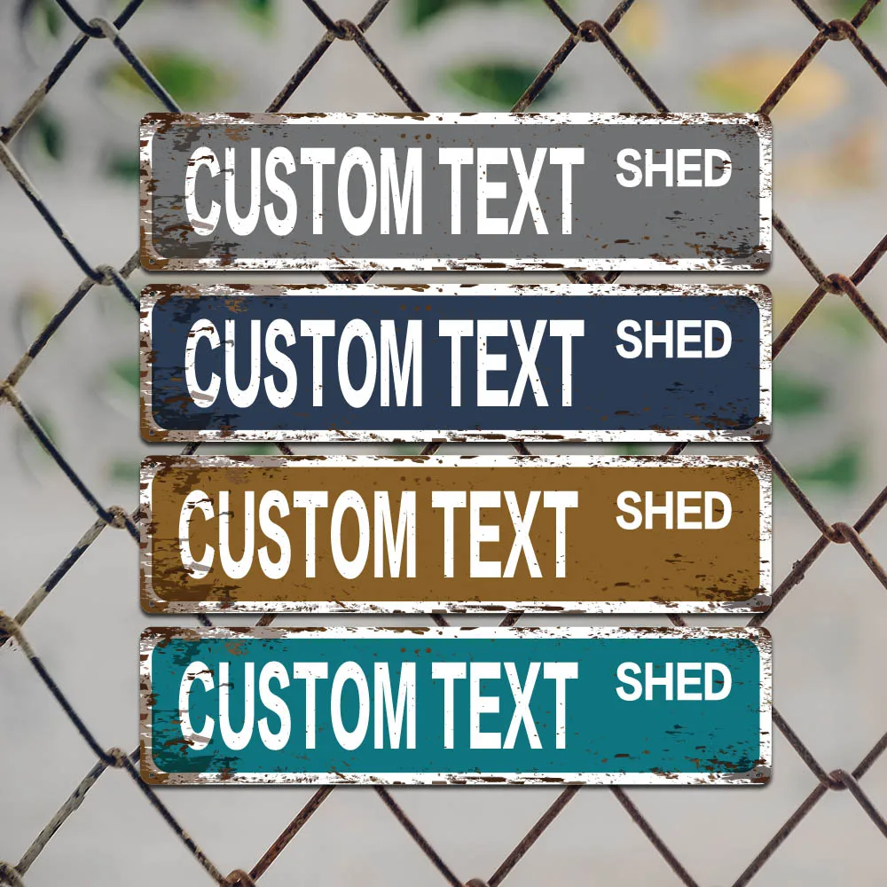 

1pc Personalized SHED Custom Metal Street Sign Customizable Outdoor City Outdoor Aesthetic Room Decor, Home and House Decoration