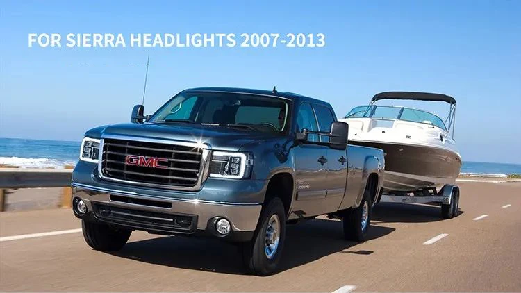 

2x автомобильные фары в сборе для GMC Sierra 2007-2013, светодиодные динамические поворотные сигналы Plug and Play, фары DRL