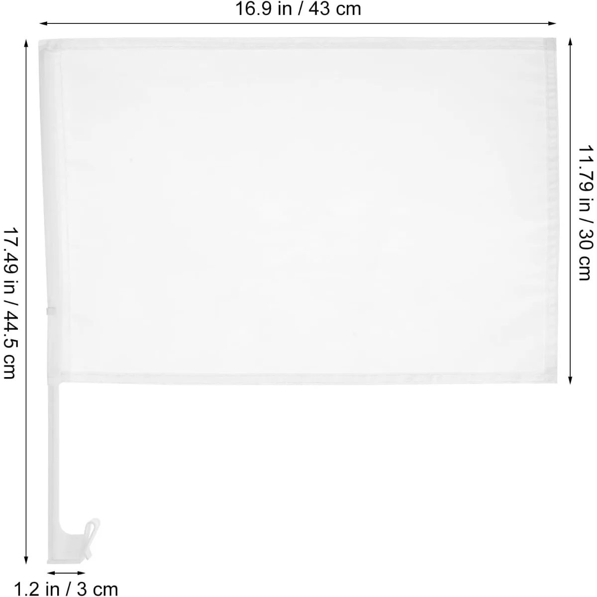 4PCS Sublimation Car Flags Blank White Window Flags 18x17 Inch with Pole DIY Personalized Outdoor Decoration