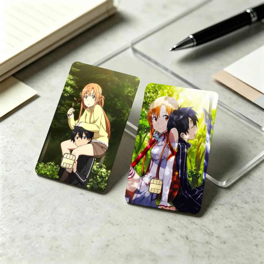 Kirito & Asuna Anime Sticker Film Tape Skin for Credit Card Debit Card Waterproof Stickers