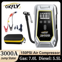 GKFLY 3000A Car Jump Starter with Air Compressor 2000A Portable Booster Charger 12V Car Air Pump Battery Starting Device