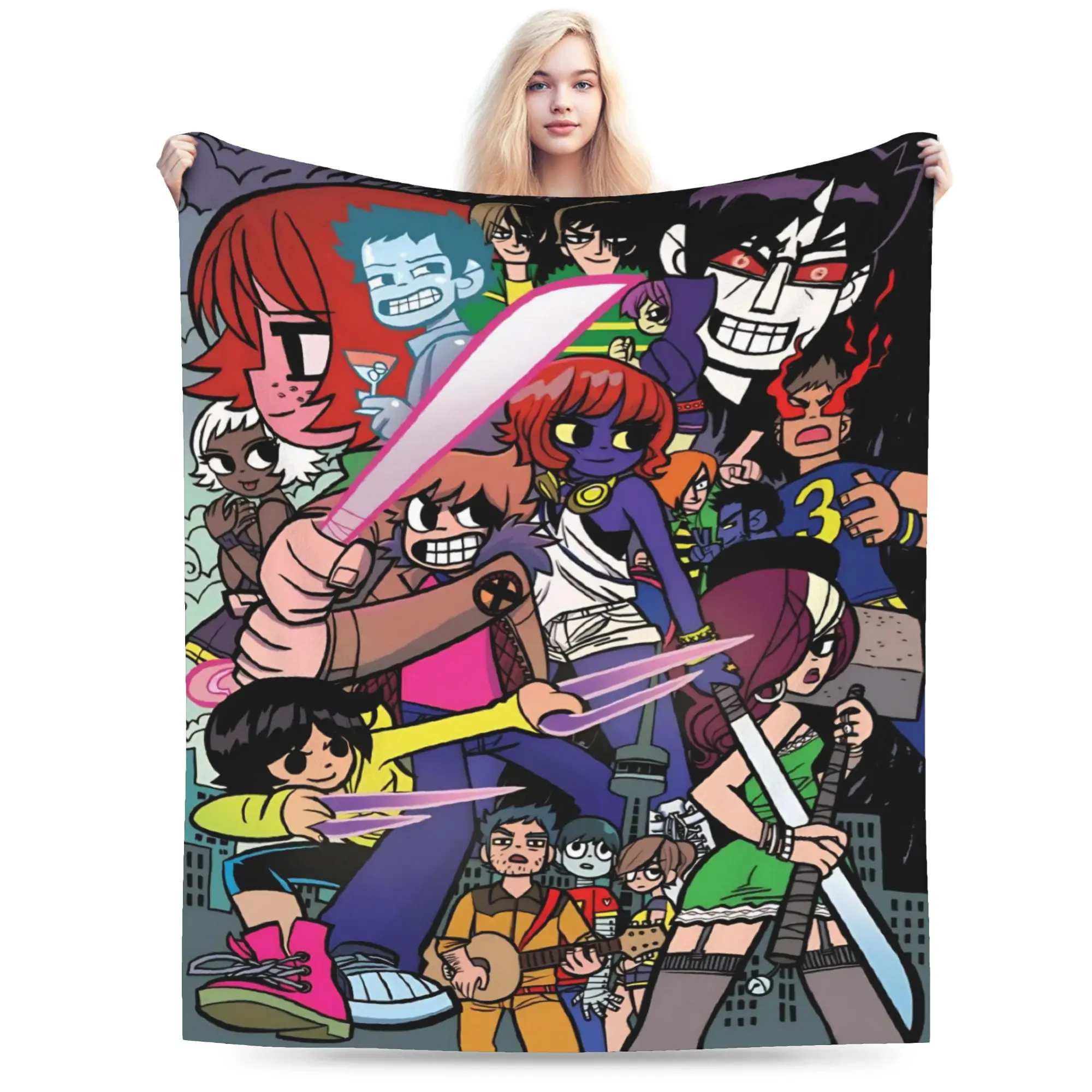 Scott Pilgrim vs. the World Accessories Blanket Lightweight Thin Flannel  Throw Blankets Relax Quilt