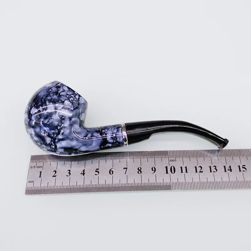 Resin Vintage Durable Tobacco Smoking Pipe Black Smoke Pipes Reduce Tar Cigarette Filter Men Gift Tobacco Smoking Gadgets