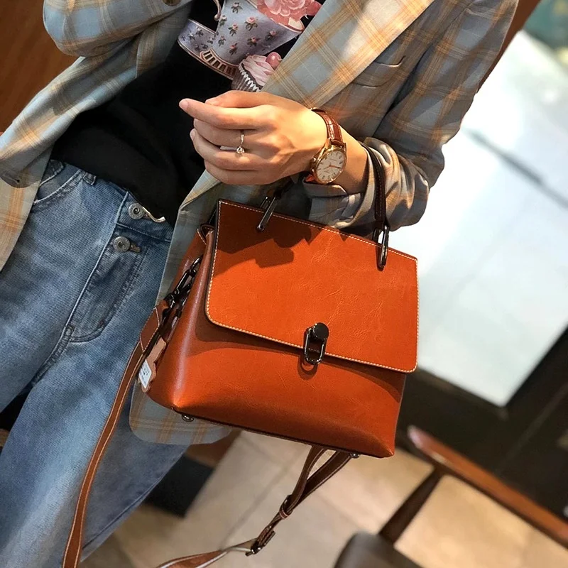 

2025 A-142 Women's High-End Fashionable Genuine Leather PU Handbag Single Shoulder Crossbody Bag Zipper Versatile for Foreign