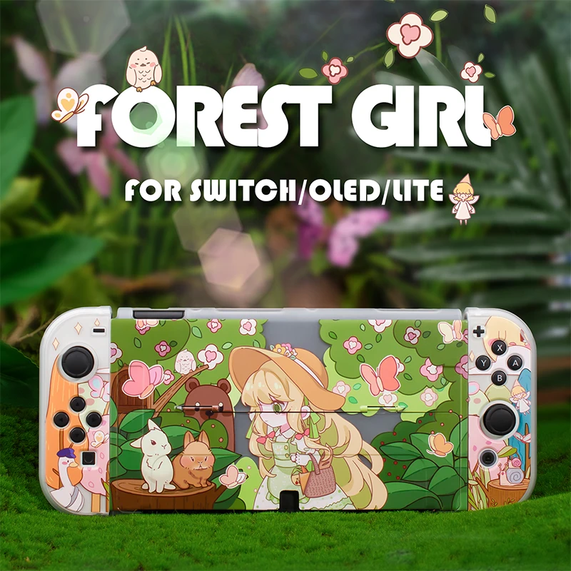 Nintendo Switch Oled Protective Shell Forest Girl Hard Case for Nintendo Switch/ Oled/ Lite Split Joycon Cover High Quality