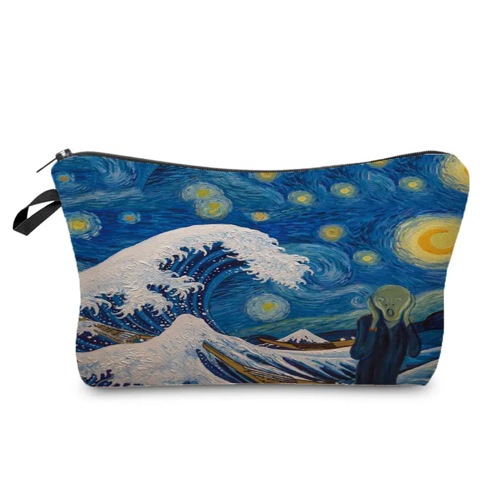 Van Gogh Oil Painting Women'S Makeup Bag Portable Toiletries Bag Beach Travel Organizer