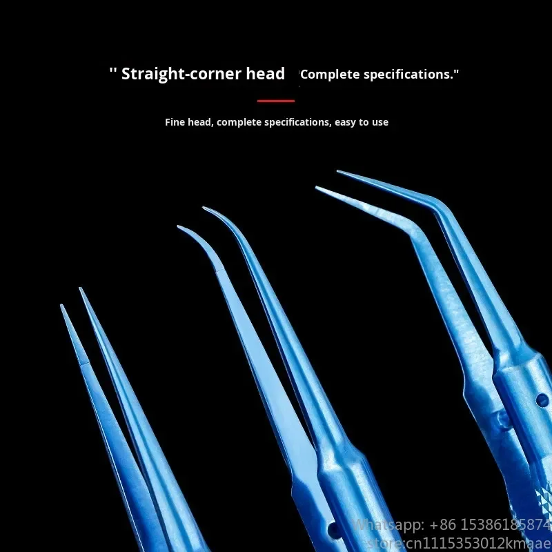 Vequyn Titanium Alloy Manual Microscopic Tweezers Ophthalmic Double Eyelid Surgery Medical Instruments Straight/Curved Heads