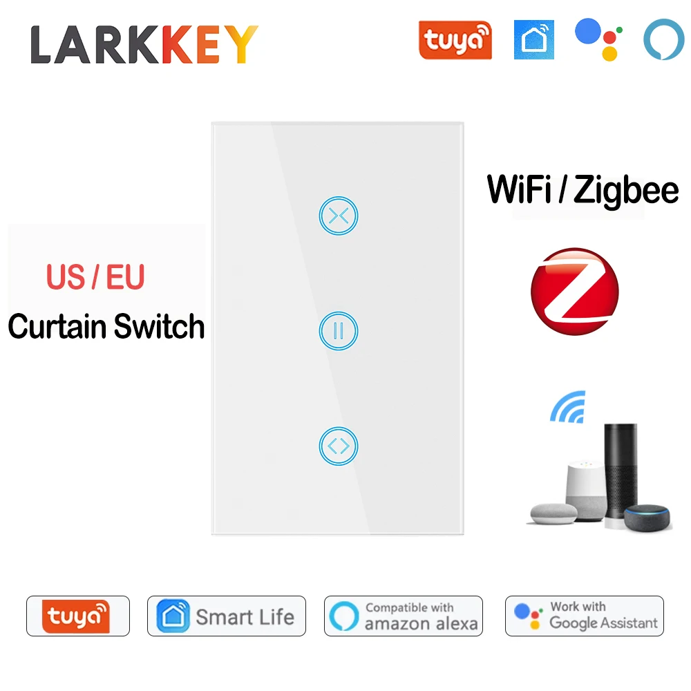 

Tuya US/EU Touch Smart Curtain Switch Zigbee/Wifi Roller Shutter Controller Timer Remote Control With Home Assistant Alexa