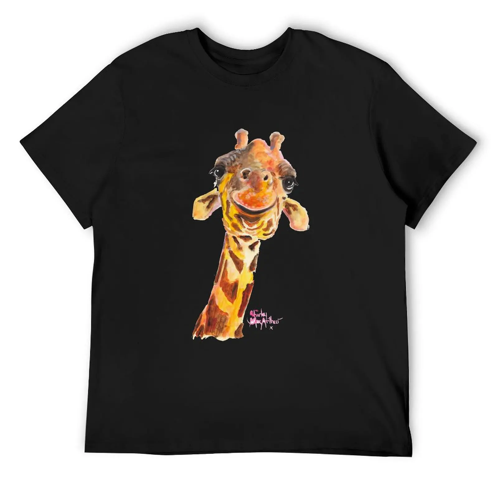 Nosey Giraffe ' Jo ' by Shirley MacArthur T-Shirt heavyweights graphic tee shirt customs design your own shirts men