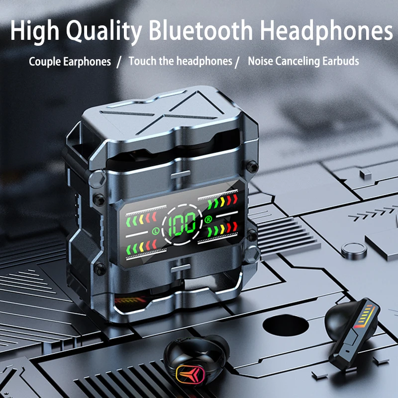 M60 TWS Fones De Ouvido Sem Fio Casal Ruído Cancelando Earbuds Bluetooth 5.3 Fone De Ouvido Estéreo HD Esportes À Prova D' Água Headsets Com Microfone