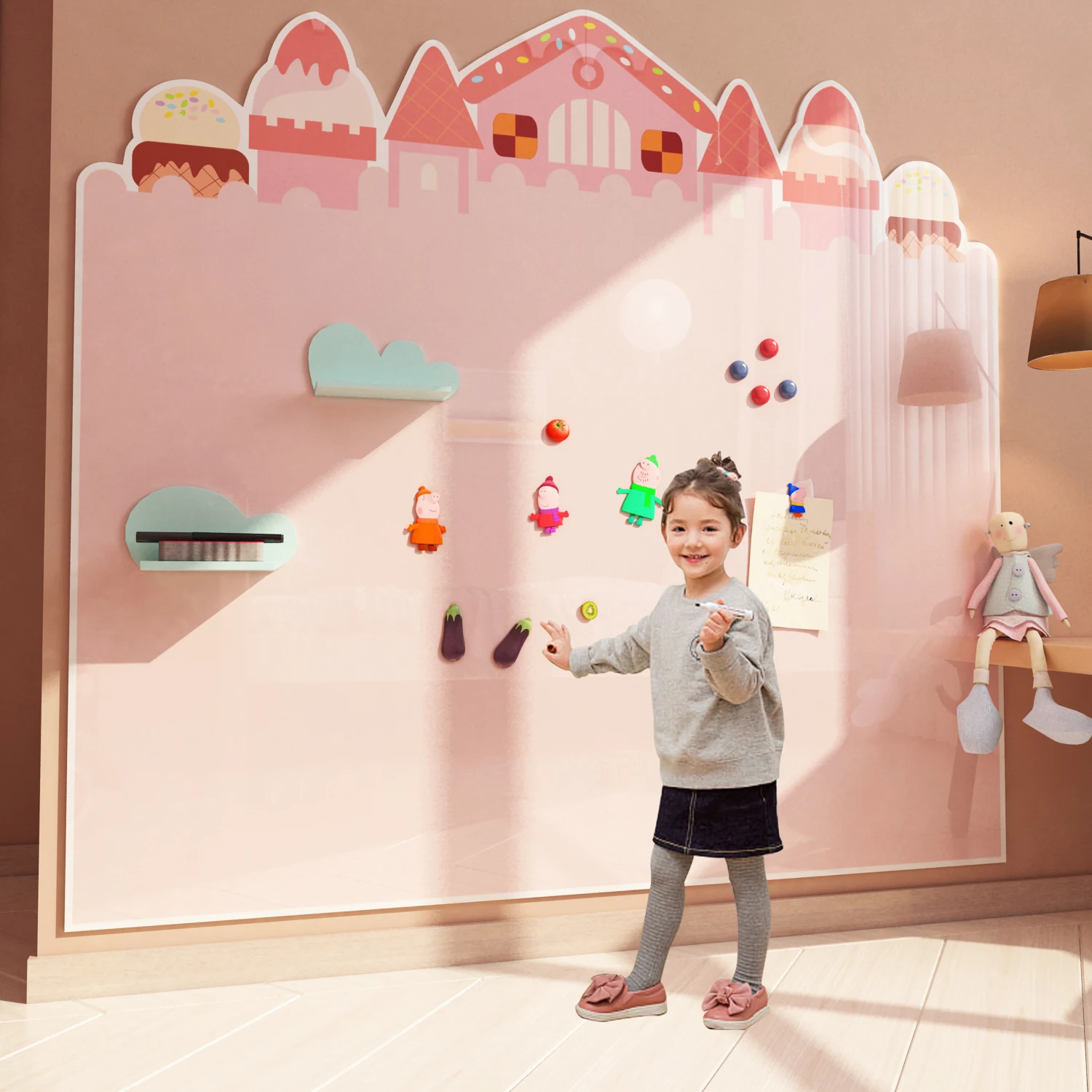 

Children's Area Room Decoration Girls' Bedroom Wall Decoration Soft Sticker Board Painting Study Room