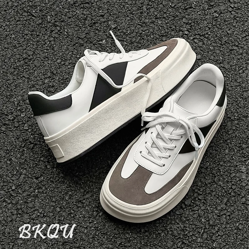 BKQU Square Head Day System Color Matching Thick Sole German Training Shoes for Women 2024 Autumn New Fashion Shoes