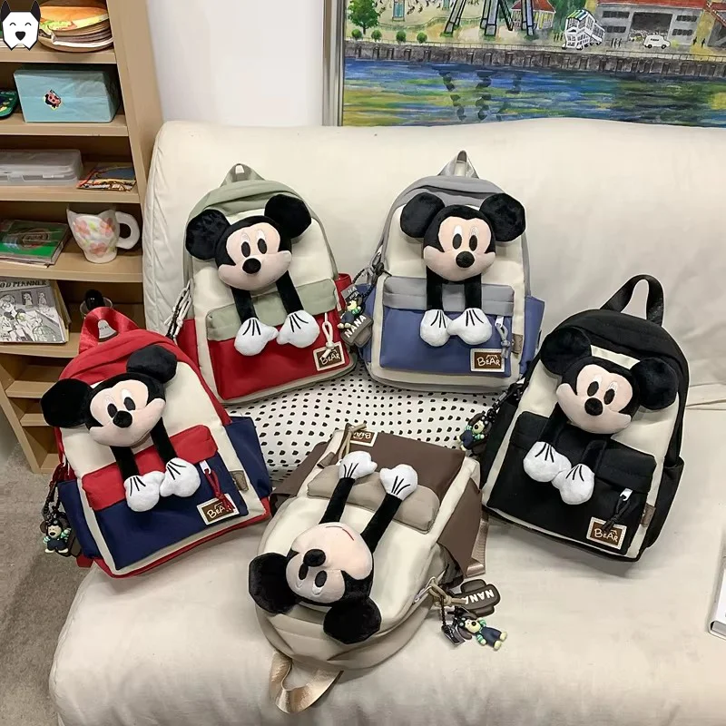 

New Cute Mickey Schoolbag High-Capacity Lightweight Student Backpack Cartoon Anime Peripherals Back To School Season Trend Gift