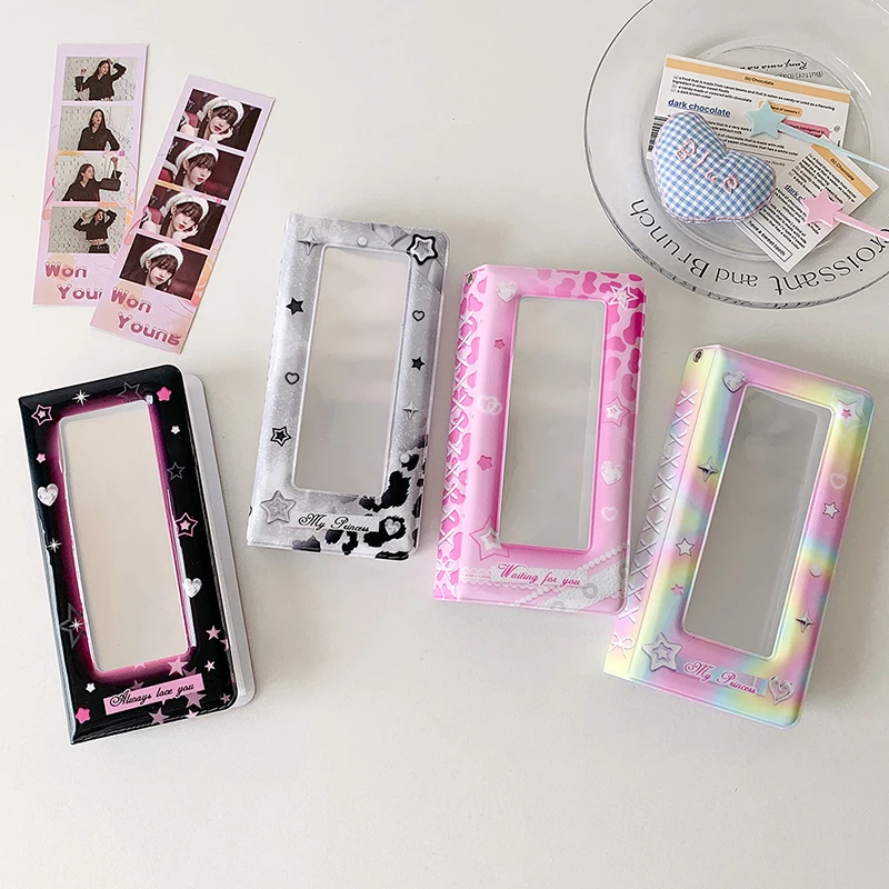 Star Photo Booth Frame Collection - 2x6 Inch Strip Album, Unique Wedding Keepsake, 18 Page Bookmark Holder, Fits 36 Images