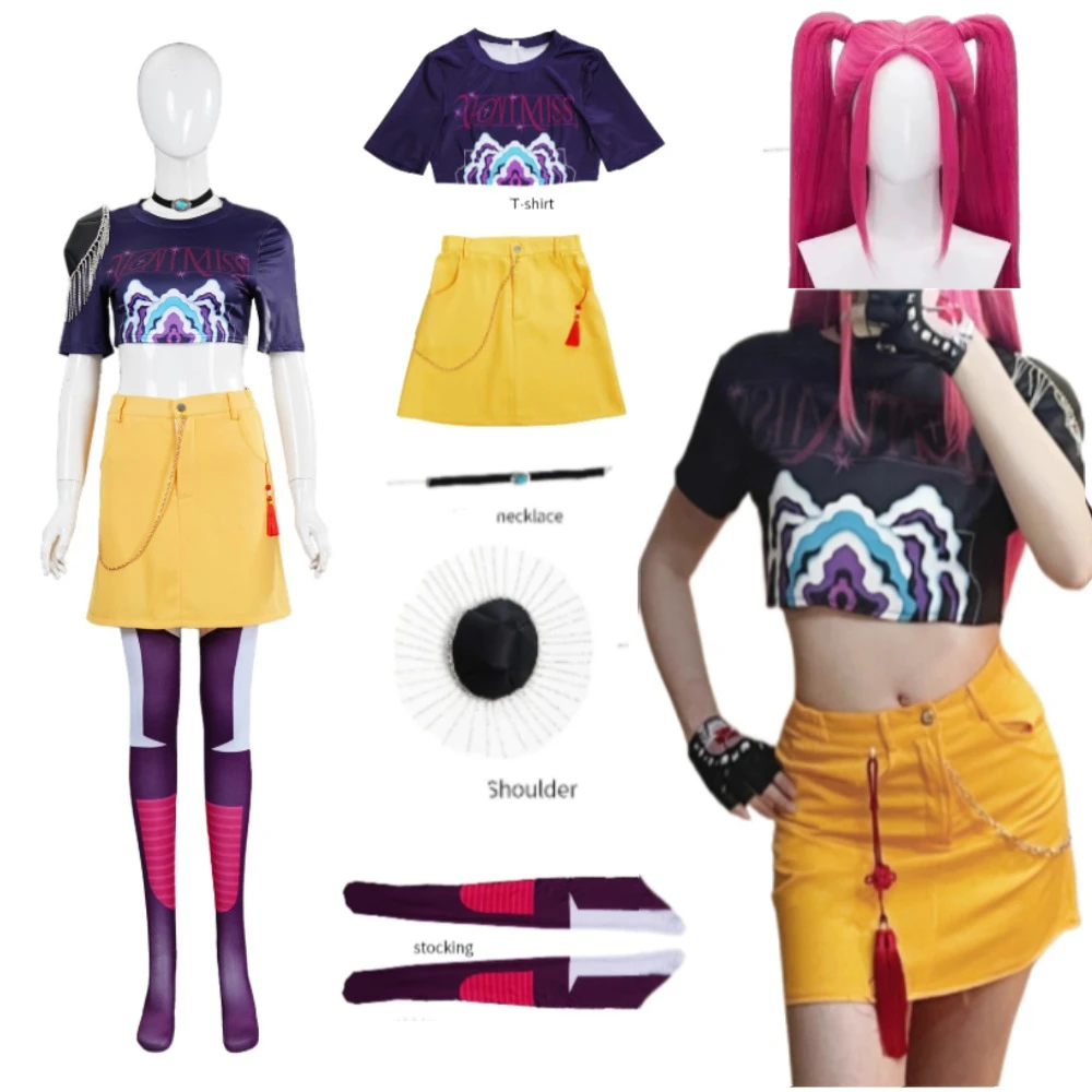 

Anime Kpop Demon Hunters Cosplay Rumi Mira Zoe Superstar Cosplay Costume Full Set Group Suit Women Party Halloween Roleplay