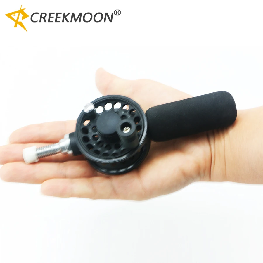 Carrete de Pesca modificado, rueda ultraligera, carrete antiguo, carretes de Pesca en hielo giratorio, relación 1:1, carrete de Pesca con mosca Jigging, mango de Pesca