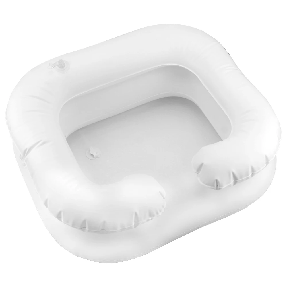 Bed Rest Nursing Aid Sink for The Disabled Shampoo Tray Inflatable Shampoo Basin Tub With Drain Tube Hair Washing Basin Portable