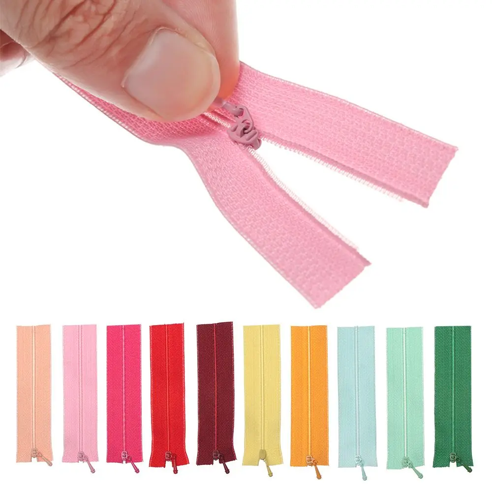 5pcs/set Hot Sales DIY Clothes Accessory 7~10cm Handmade Sewing Scrapbooking Mini Zipper Garment Applique Doll Clothing Zippers