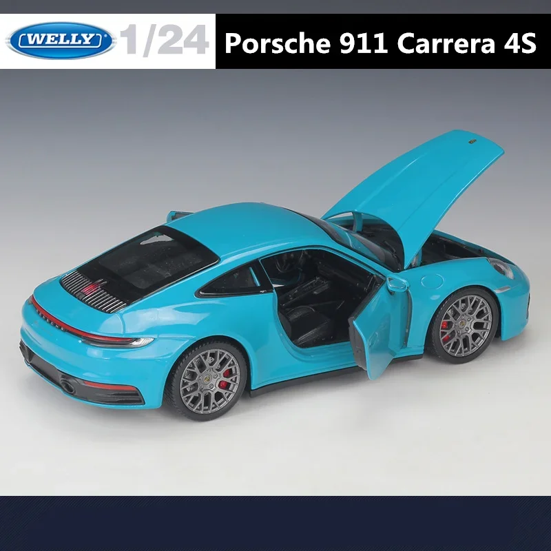 Welly 1:24 Porsche 911 Carrera 4S Alloy Sports Car Model Diecast Metal Toy Vehicles Car Model High Simulation Childrens Toy Gift