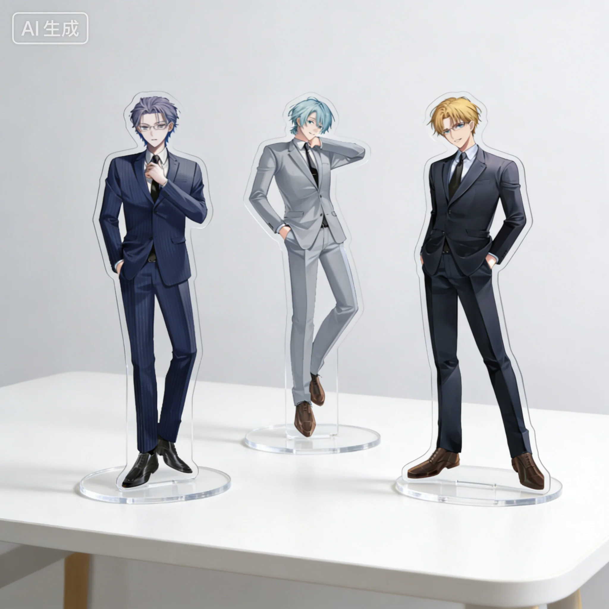 Nijisanji Get Ready, New Life.series Ex Albio Koyanagi Rou Nagisa Trout Human-shaped Acrylic Stand Model Plate Keychains