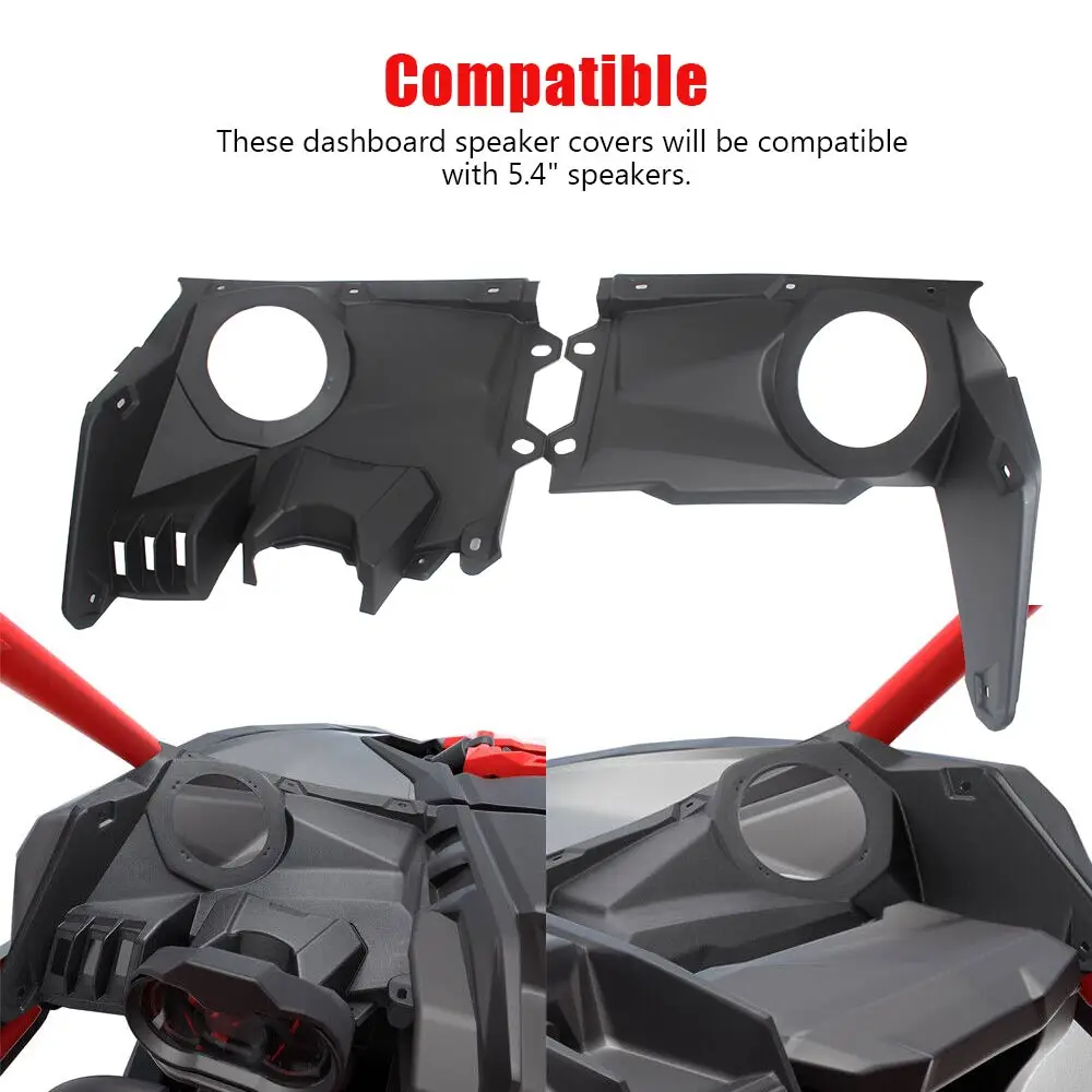 UTV Accessories 6.5 inch Front Dash Speaker Panel Stereo Pods Kit For Can-Am Maverick X3 XDS XRS MAX Turbo R 2017-2023