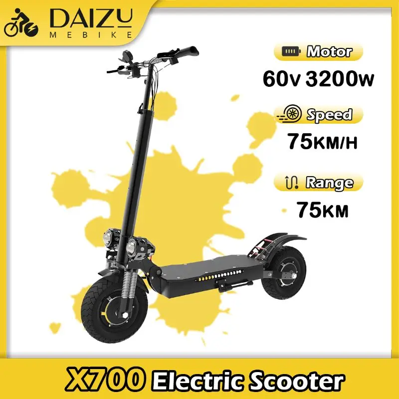 Electric Scooter X700 60V 3200W Battery for Adults, 75KM/H Top Speed, Dual Shock Absorption, Disc Brake High Quality E-scooter