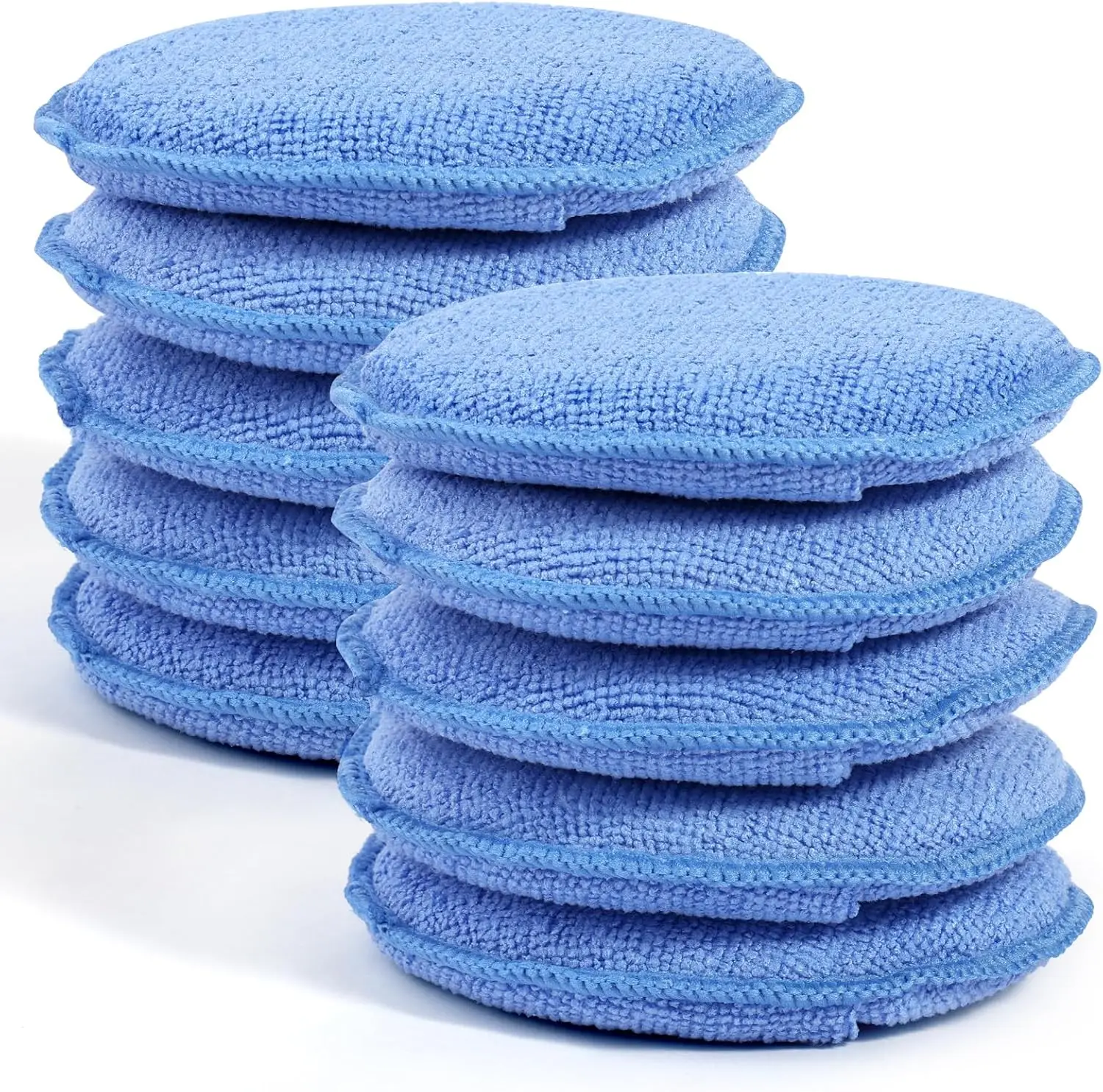 

10 Pack Microfiber Wax Applicator Pads with Finger Pocket for Car Cleaning and Polishing