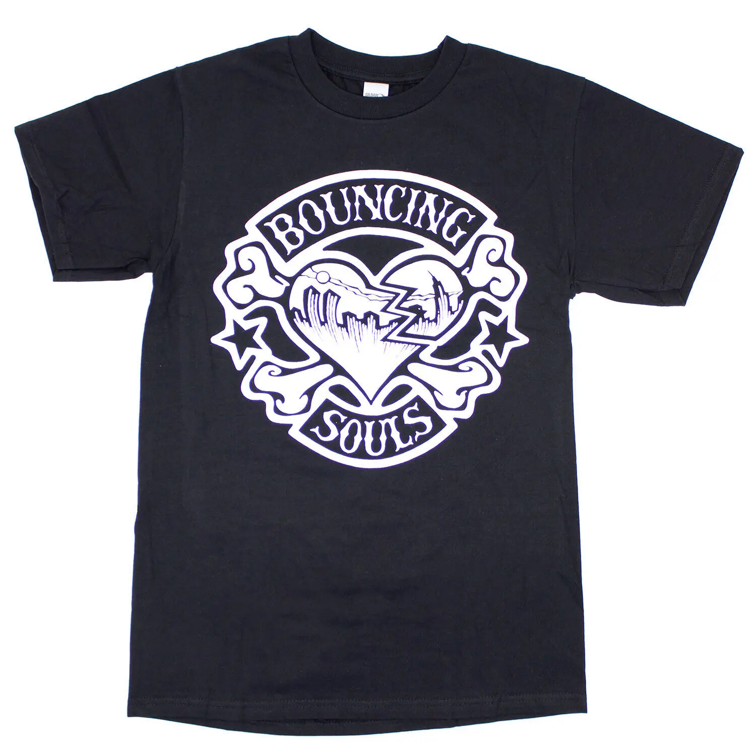 Men's Bouncing Souls Rocker Heart T shirt Large Black